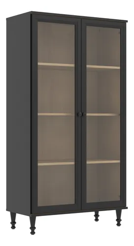 Cristaleira Ditália 2 Portas E-957 Preto Cozy