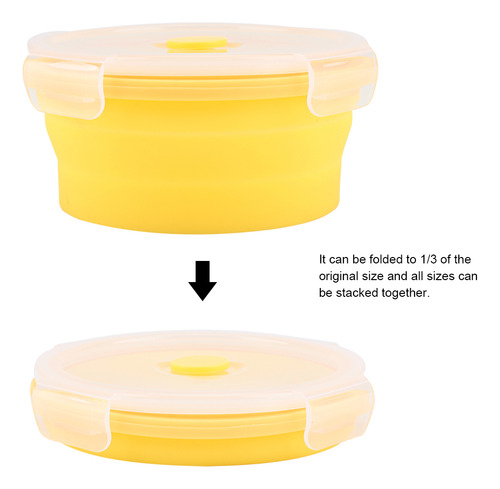 Comida Redonda De Silicona Plegable Para Microondas Lunch, 5