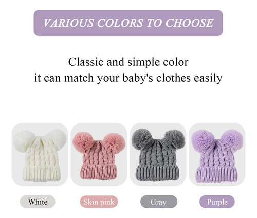 Gorro De Invierno Para Bebé Con Pompón, Gorro De Punto