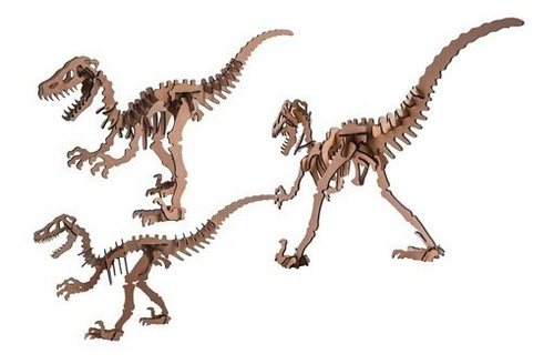 Día Del Niño Dinosaurio En Mdf Huesos Velociraptor P/armar