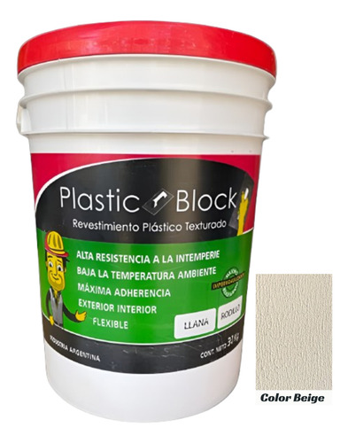 Revestimiento Plastic Block 30kg Rodillo Beige