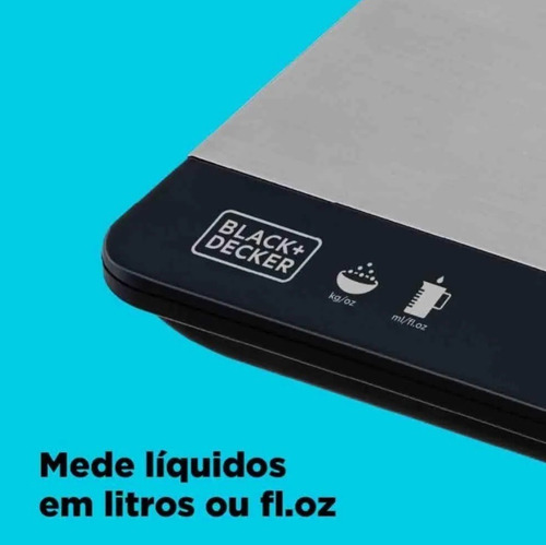 Imagem 3 de 6 de Balança Eletrônica De Cozinha Até 5kg Inox Blackdecker Bc500