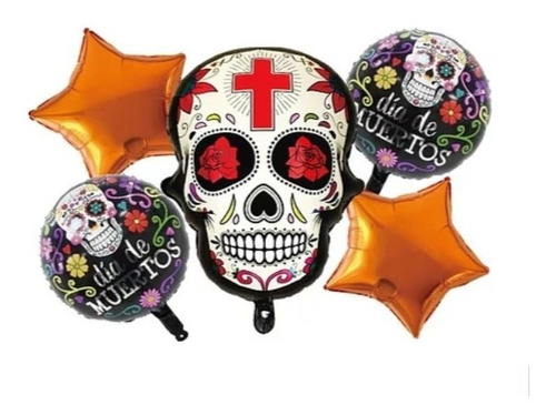 Set 5 Globos Metalicos Halloween- Varios Diseños Globifiesta