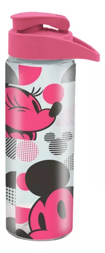 Botella Cristal Mickey 500ml - Rosa - Botella Agua Disney