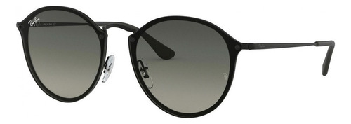 Anteojos de sol Ray-Ban Round Blaze Standard con marco de metal color matte black, lente grey de plástico degradada, varilla matte black de metal - RB3574N