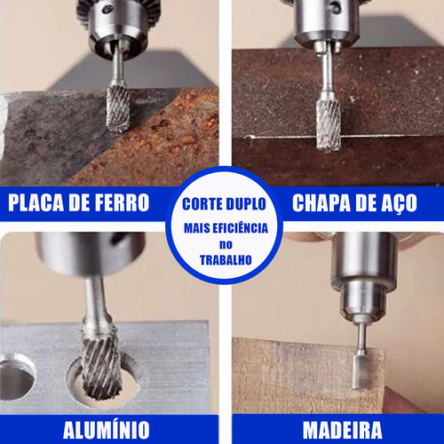10 Fresas Tugnstenio Dremel + Micro Retífica Charbs 234 220v