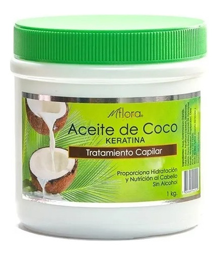Crema Keratina Para El Cabello De Coco 1 Kilo Flora