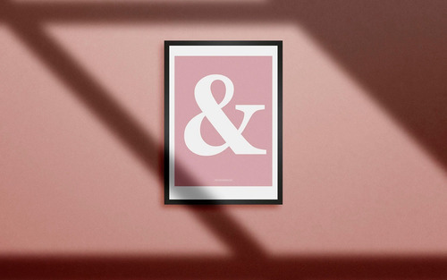 Poster Ampersand Pink. Lámina Impresa P/ Cuadro Tipo Nórdico