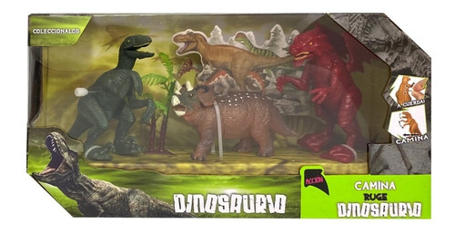 Set 3 Muñecos Dinosaurios Jurasico Cuerda Camina Nene 7095 C