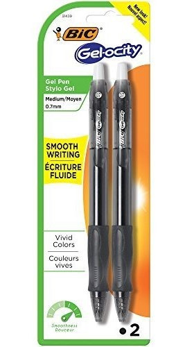 Bic Rlcp21-negro-gel Ocity Retráctil Pluma De Gel, Medio Pun