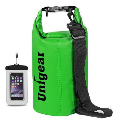 Bolsa Impermeable Unigear Para Kayak Canotaje Y Pesca 40l Verde