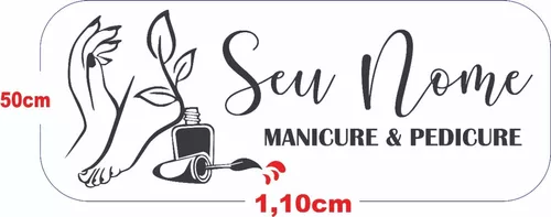 Adesivo Personalizado Para Salão De Beleza Ateliê Boutique Manicure Nail  Nome