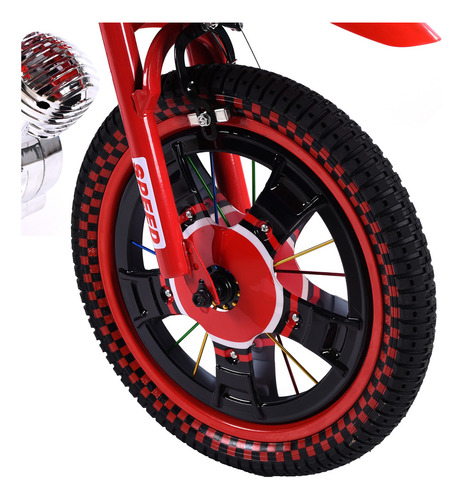 Bicicleta Entrenadora Niños Aeiou Baj-15005 R16 Motocross Color Rojo Tamaño Del Cuadro 16