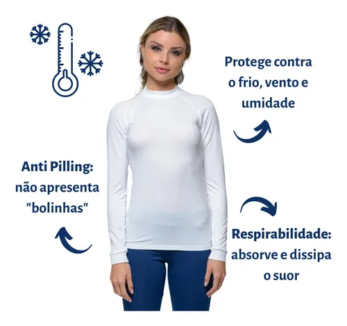 Camisa Térmica Segunda Pele Para Frio Proteção Uv 50+