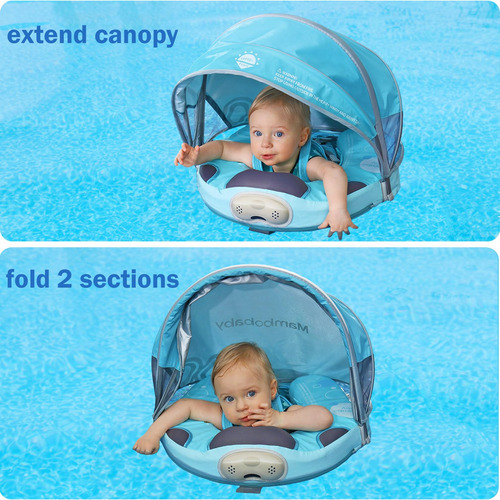 Flotador Mambobaby Para Bebé Natación Sin Inflar Con Toldo Y