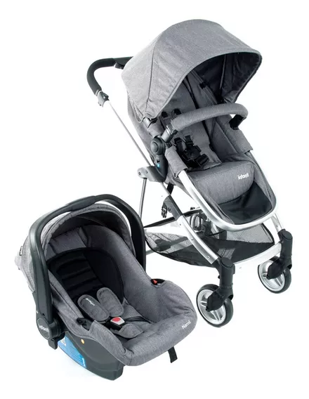 Carrinho de bebê de paseio Infanti Epic Lite TS Duo grey com chassi de cor prateado