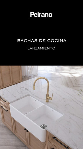Grifería Peirano BCH17 17 Bacha De Cocina Para Apoyar Doble Color Blanca Blanco White Acabado Mate 838x457x254