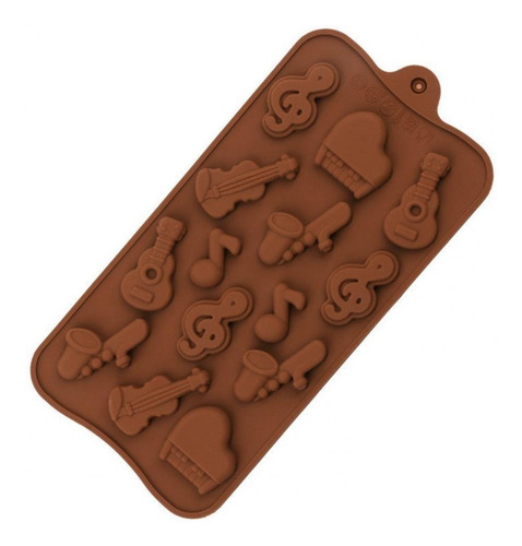 Imagen 2 de 7 de Molde Silicona Instrumento Musical Bombon Chocolate Belgrano