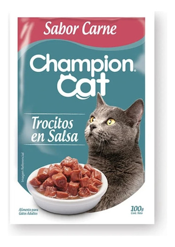 Champion Cat Adulto Carne Trocitos En Salsa 100gr