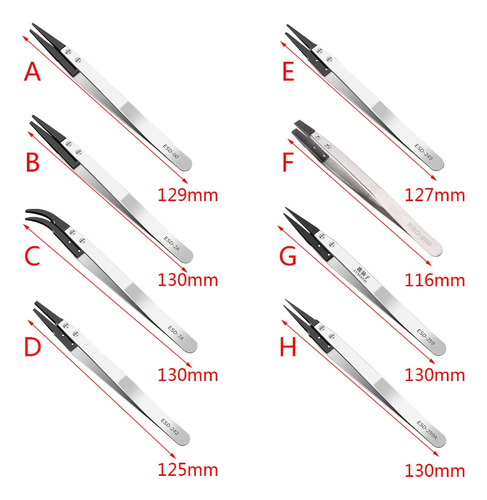 Pinzas Antiestáticas De Acero Inoxidable Con Cabezal (g), Mo