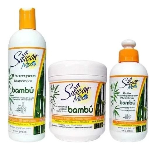 Kit 3 Silicon Mix Bambu: Limpeza, Hidratação E Nutrição