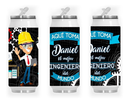 Termo Lata Doble Capa Aquí Toma El Mejor Ingeniero