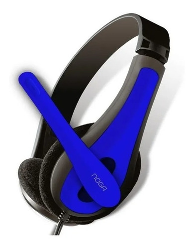 Auricular Noga Voice Con Micrófono Azul/negro Ngv-400