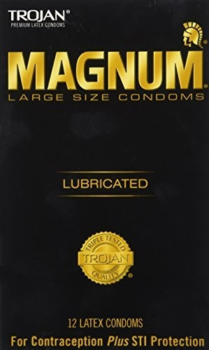 Condones Condón Trojan De Gran Tamaño, Lubricado Magnum, 1