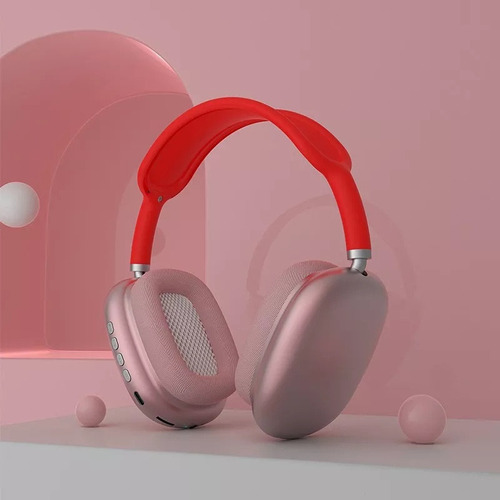 Audífonos Inalámbricos Diadema Con Micrófono Bluetooth 20h Color Rojo