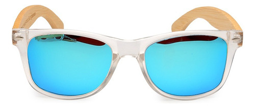 Óculos De Madeira E Resina Malta - Bobo Bird Cor Azul Cor da armação Transparente Cor da lente Azul