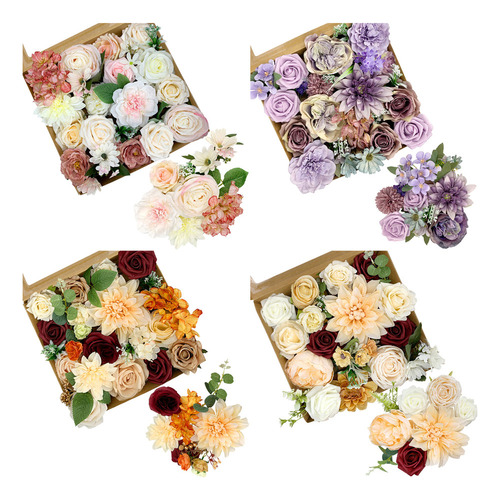 (pl) Caja De Regalo Floral Con Hojas, Arreglo Floral B