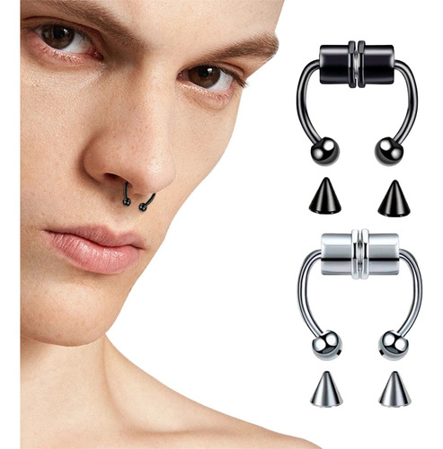 Piercing Falso Septum Magnetico Nariz Iman Sin Perforacion