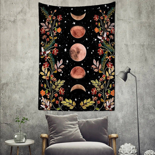 Imagen 3 de 5 de Tapiz Tarot Deco Gatitos, Luna, Cartas Import