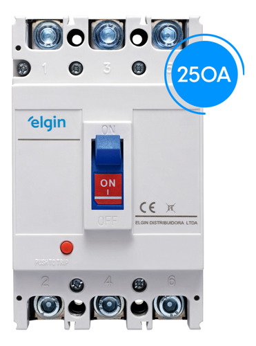Disjuntor Caixa Moldada 3 Módulos Tripolar De 250a - Elgin