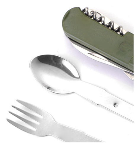 D Set De Utensilios De Camping Y Cubiertos Multifunción De