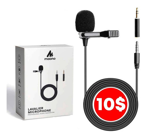Microfono Balita Lavalier Multiuso Para Celular Pc Grabacion
