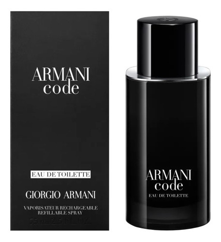 Armani Code Refillable - Perfume para hombre 75 ml Eau de Toilette
