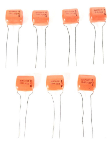 Lot Of 7 New Orange Drop 225px400 Capacitors 104k 9328 Vvm