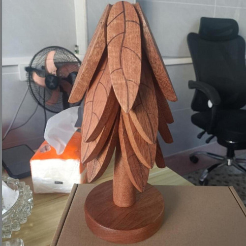 Posavasos De Madera Con Forma De , Juego De 4 Piezas