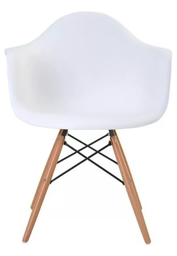 Kit 3 Cadeiras Charles Eames Wood Com Braços - Estrutura Da Cadeira Branco