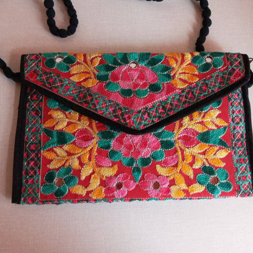 Cartera Sobre Mujer Boho Grande  Flores Nueva 