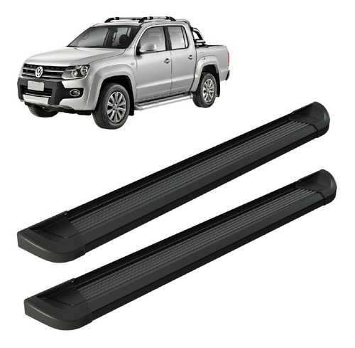 Estribo G2 Preto Cabine Dupla Para Amarok 2010 À 2022