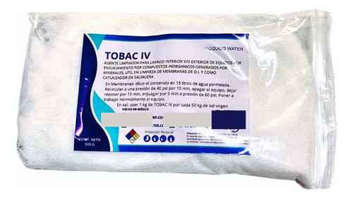 Limpiador De Inorgánicos Osmosis Inversa Tobac Iv 500 G