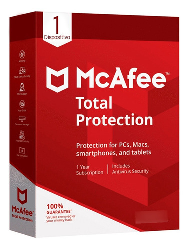 Antivirus Mcafee Total Protection | 1 Dispositivo | 1 Año