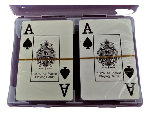 2 Sets Cartas Baraja Poker Royal 100% Plastico. Baja Vision