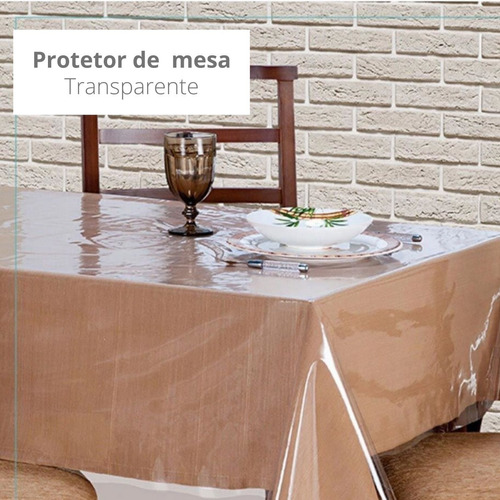 Imagem 1 de 4 de Toalha Para Mesa - Plastico Transparente Pvc Quadrada Med
