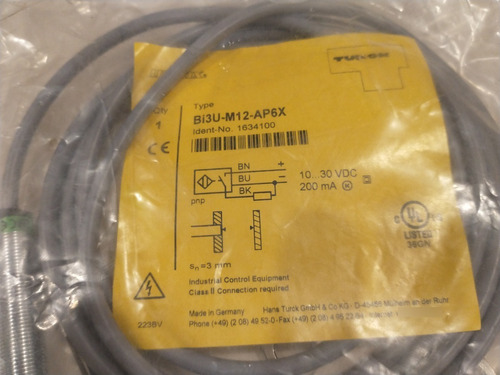 Sensor Inductivo Turck Bi3u-m12-ap6x