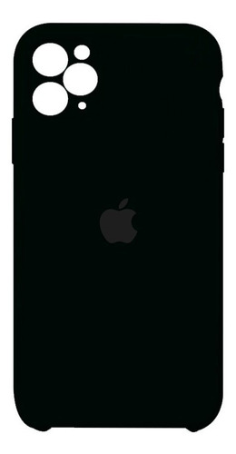 Carcasa Silicona Cubre Cámara iPhone 11 Pro Max Negro