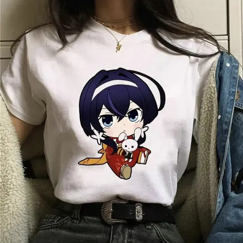 Camiseta De Manga Corta Con Estampado De Dibujos Animados Pa