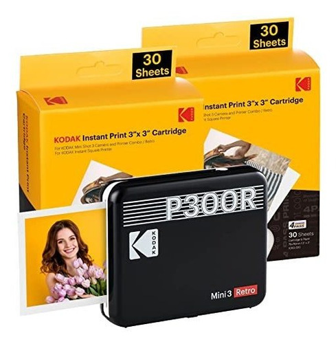 Impresora Fotografía Kodak Mini 3 Retro Más 60 Hojas 3x3''